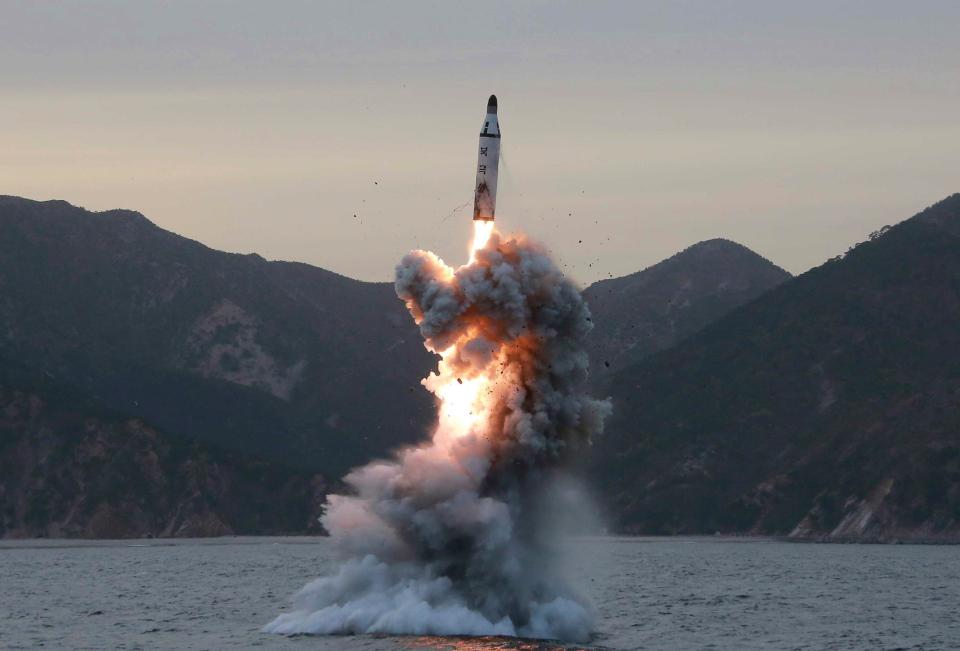  An 'underwater test-fire of strategic submarine ballistic missile' conducted at an undisclosed location in North Korea