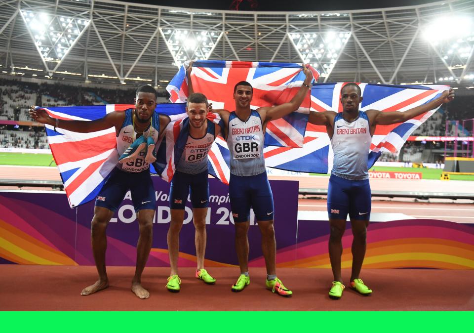  Gemili and his team-mates narrowly won 4x100m relay gold in 2017 in London