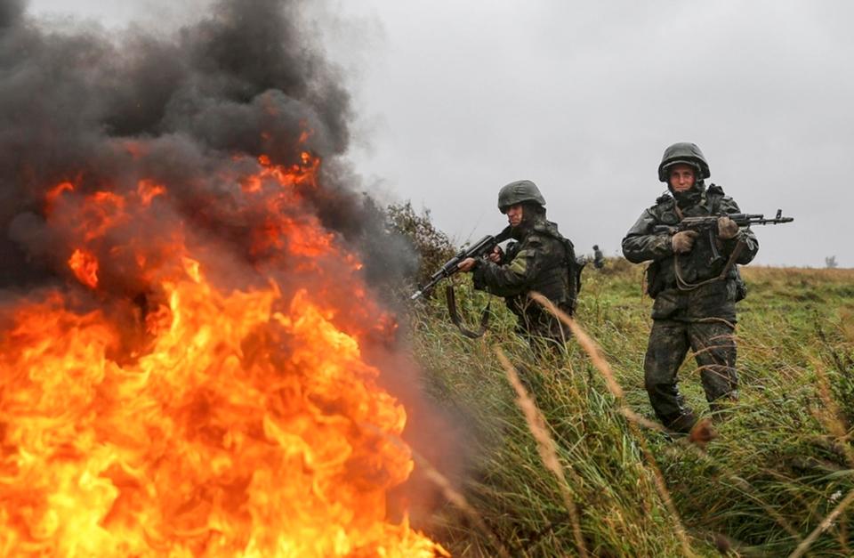 Heating up... Russian troops have been given the order to prepare for their war games 