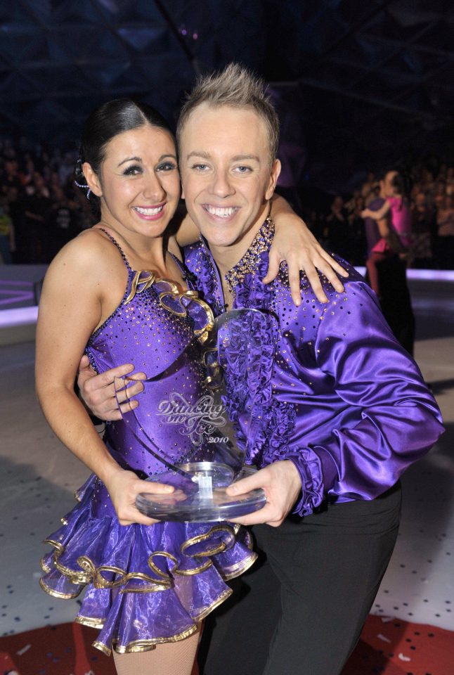 Hayley Tamaddon with her partner Daniel Whiston with the Dancing On Ice 2010 trophy. 