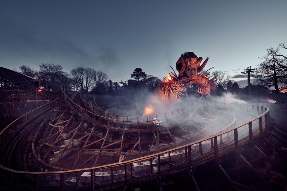 The ride bursts into flames as you ride it