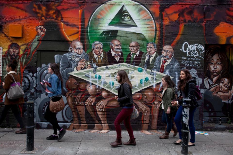  Mr Corbyn defended a mural in London that showed several apparently Jewish bankers playing Monopoly on brown bodies