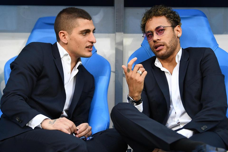 Verratti plays his club football with the world's most expensive footballer Neymar 