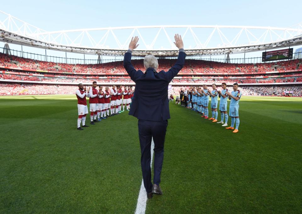  Wenger was given a guard of honour during his last game in charge at Arsenal, but he will not make a decision regarding his future until next month