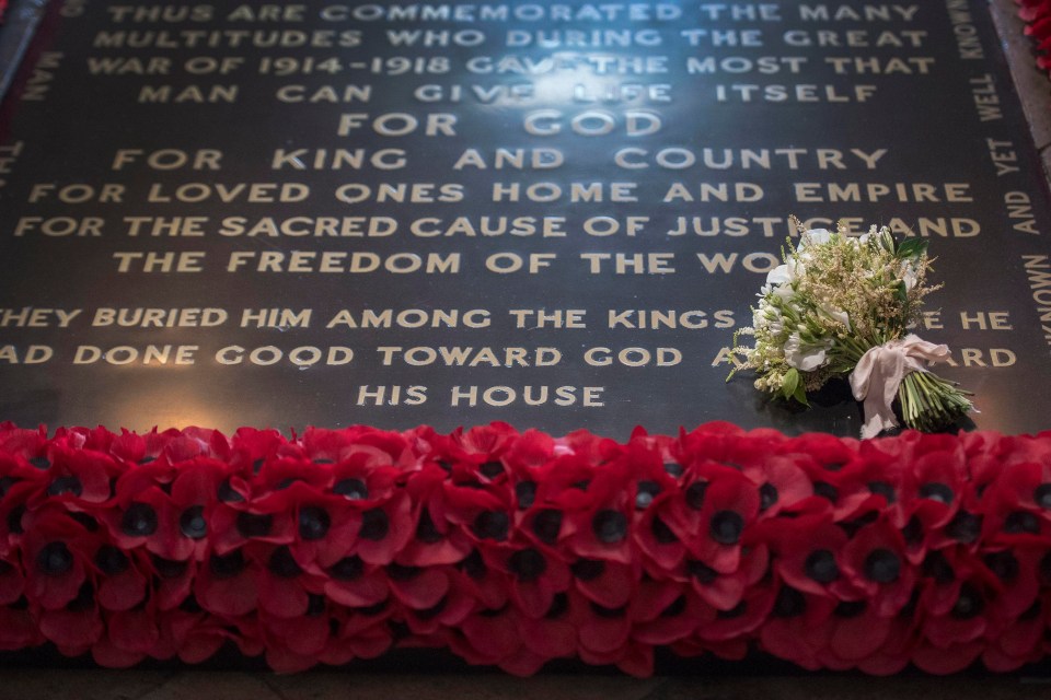 Meghan’s flowers were sent to be laid on the Grave of the Unknown Warrior