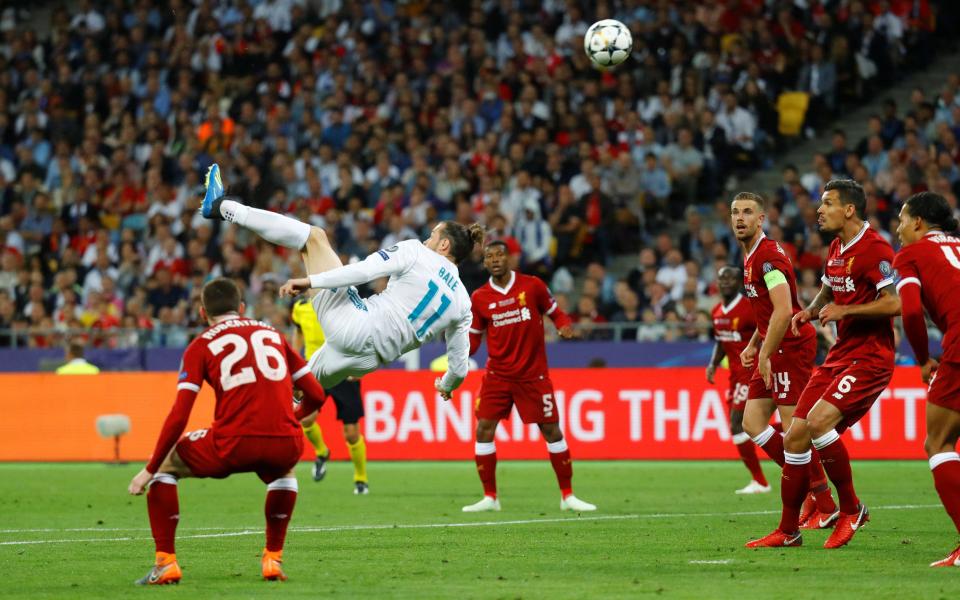  Gareth Bale put Liverpool to the sword with this stunning overhead kick to book Real's place in the Uefa Super Cup