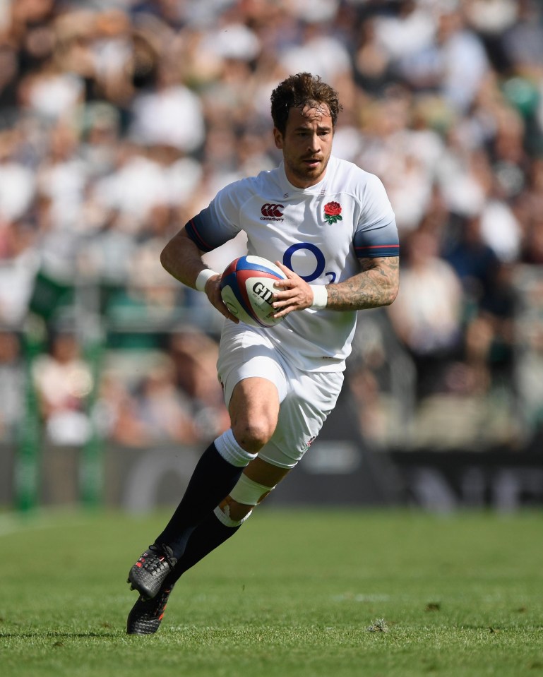 England player Danny Cipriani in action during the Quilter match between England and Barbarians at Twickenham Stadium on May 27, 2018