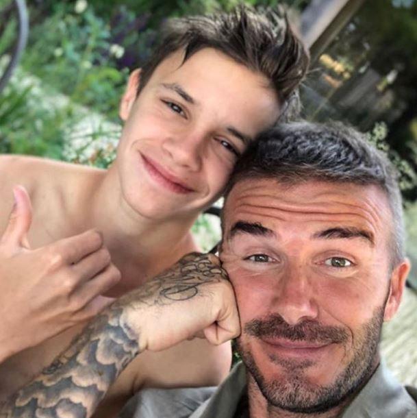  David Beckham also took selfies with son Romeo