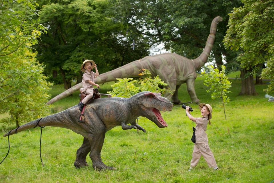  More than 30 life-sized dinosaurs are on the loose at Cardiff’s Bute Park for Jurassic Kingdom. A family ticket to the show costs £38