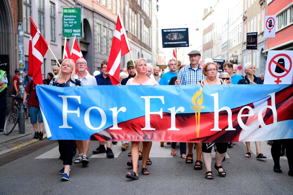  Elsewhere in Copenhagen, a mass protest in favour of the ban took place at the same time