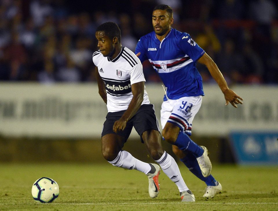 Teenager Ryan Sessegnon strides clear of Sampdoria's Gregoire Defrel in a pre-season friendly 