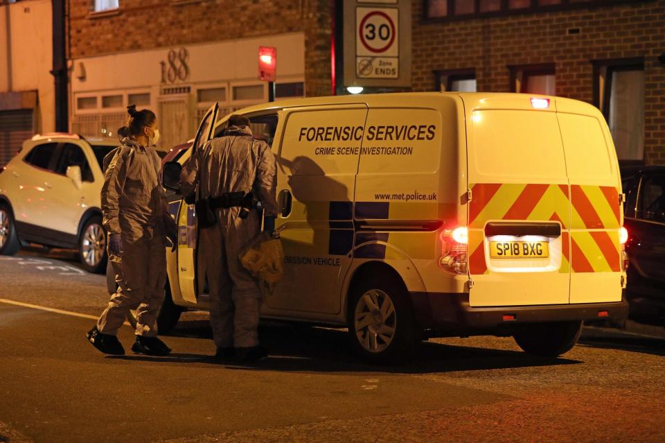  Forensic officers were called out to Warham Street in Camberwell following the fatal stabbing