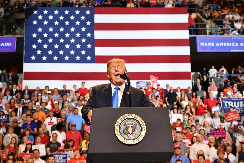  The US president was speaking at a rally in Pennsylvania last night