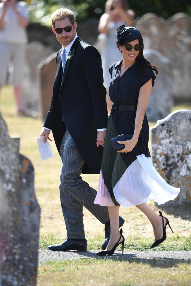  Duke and Duchess of Sussex in Surrey earlier this month after the wedding of Charlie van Straubenzee and Daisy Jenks