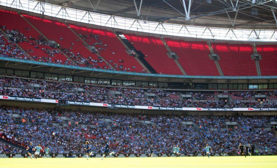 Wembley has only half full for the match between two of the biggest clubs in the Premier League