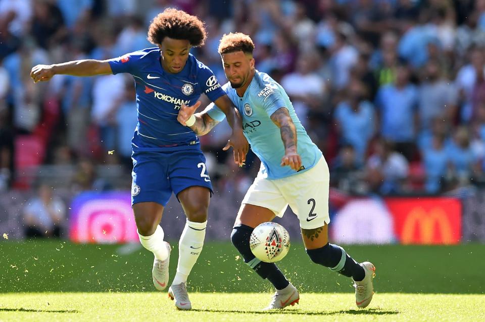 Willian featured for Chelsea against Manchester City on Sunday