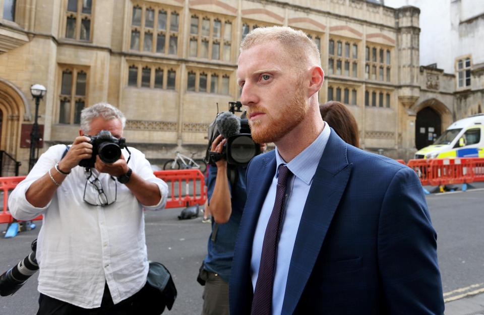  Stokes arrived in court for day two of his affray trial