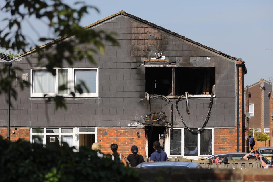 The blaze took hold about 3.30 this morning, with two women forced to jump from the first floor to escape