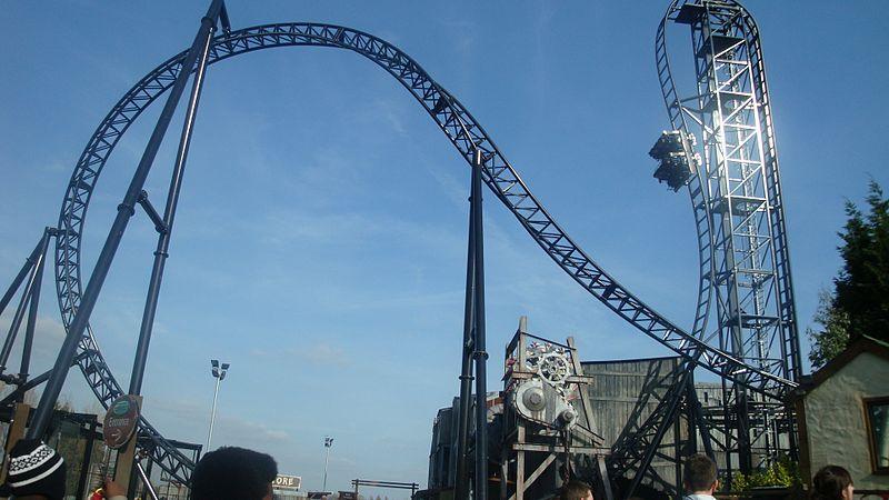  Both Saw (pictured) and Rage at Adventure Island in Southend were built by the same manufacturer, with a more-than-vertical drop being the main feature