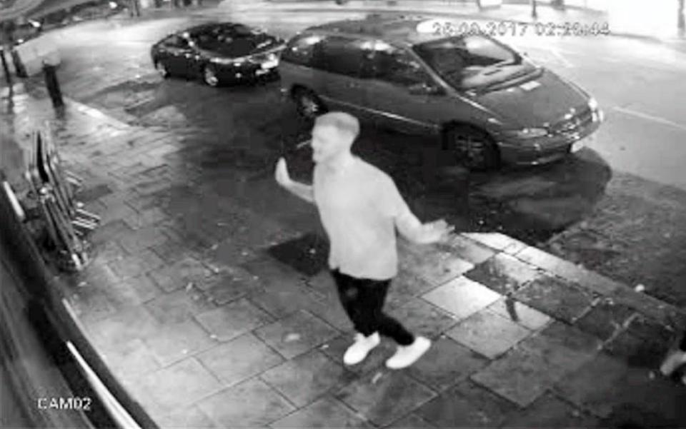  Stokes is captured by CCTV doing a dance on the night of the incident