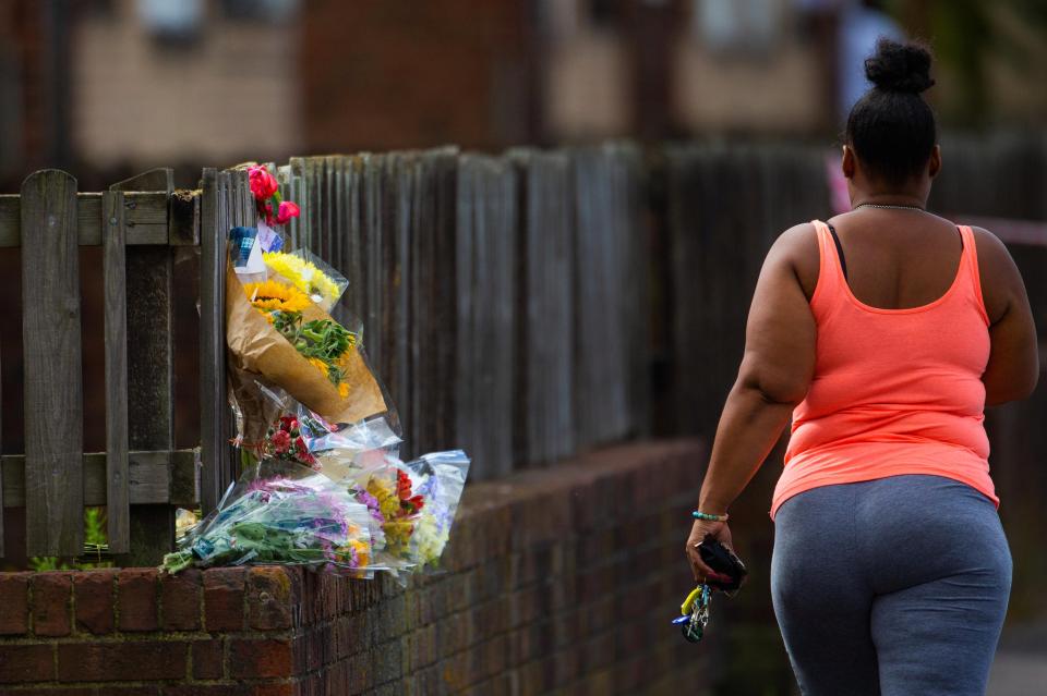  Tributes have been left at the scene for the little schoolboy