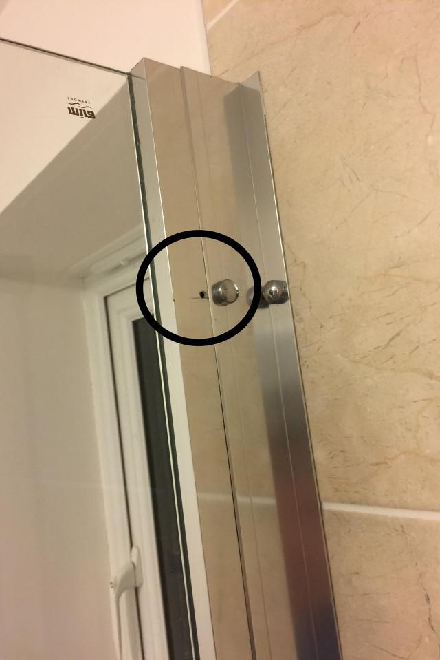  A hole for the shower screen was drilled in the wrong place