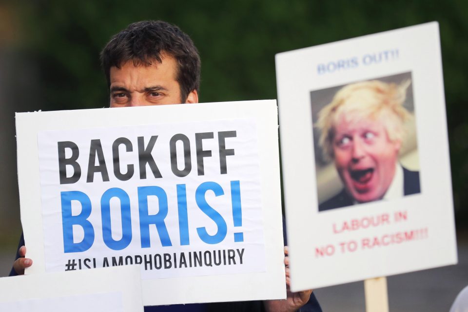  Local people protest against Johnson outside the Hillingdon Conservative Association office