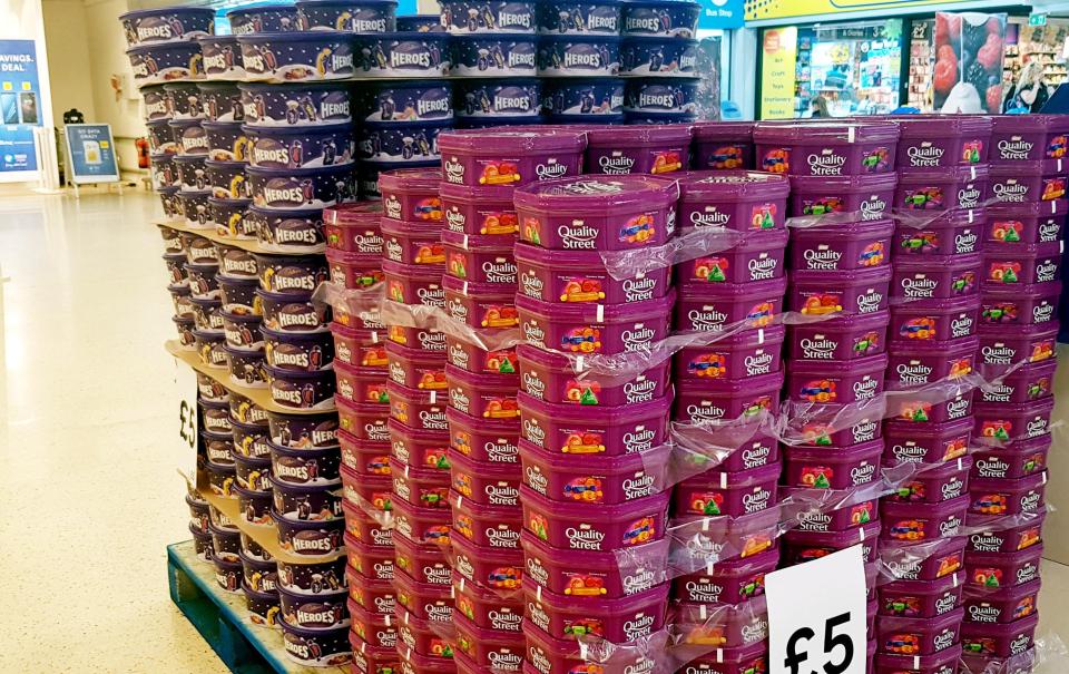  Shoppers have already spotted huge tubs of Christmas chocolates for sale in Tesco