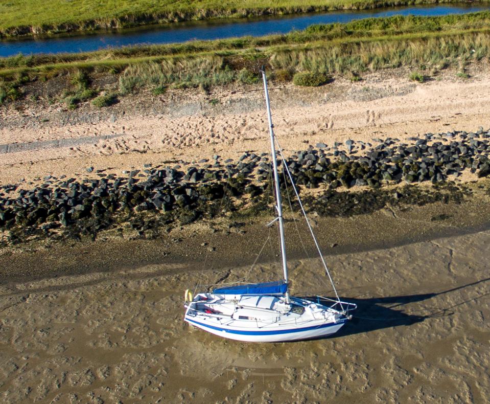  The novice sailor sparked chaos after  beaching the boat off the MoD’s Foulness Island.