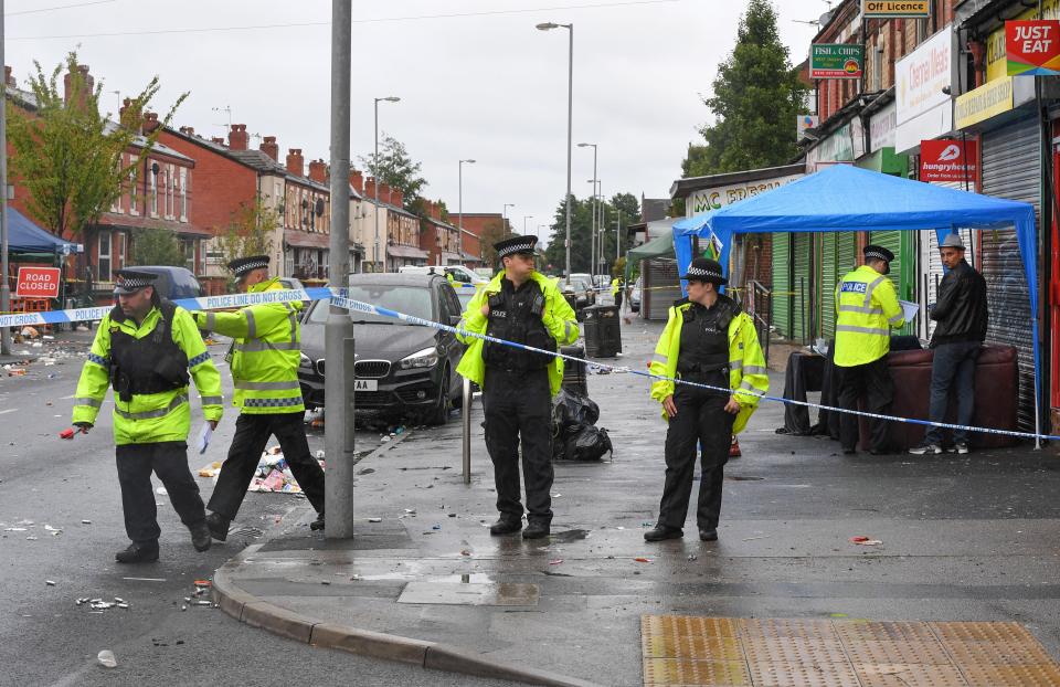  A police cordon and a heavy police presence in the area following the shooting