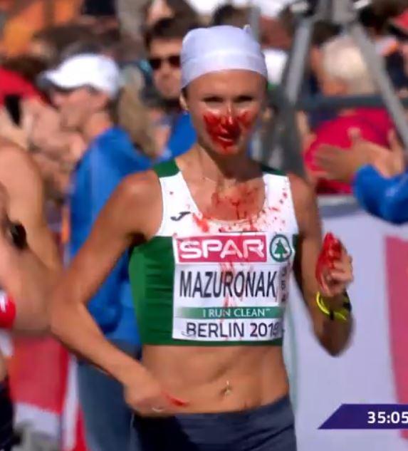  The Belarusian carried on to win the gold medal, her first major race win in her career