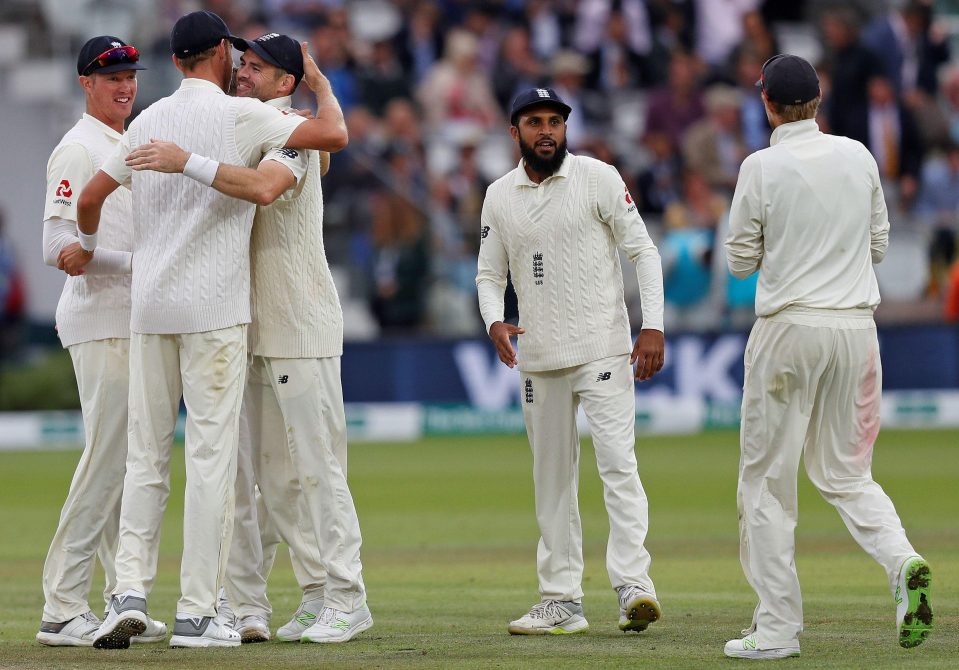 England congratulate main man Stuart Broad after completing victory inside four days