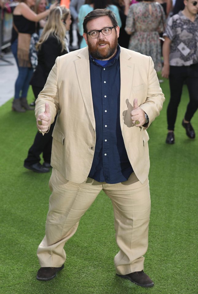  They were joined by actor Nick Frost on the green carpet