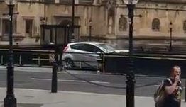  This is the car that crashed into the barrier outside Parliament this morning