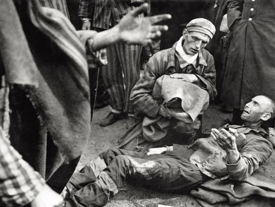  File photo of prisoners of Majdanek concentration camp when they were found by allied troops in 1944