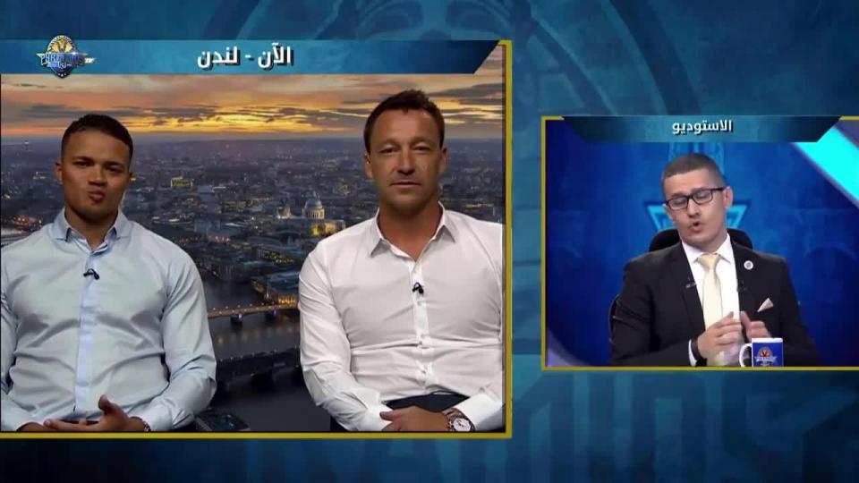  John Terry in action alongside Jermaine Jenas on Egyptian TV