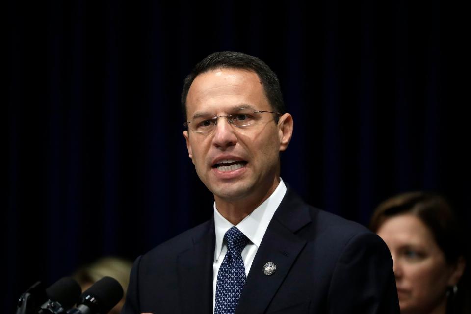  Pennsylvania Attorney General Josh Shapiro speaks during the news conference