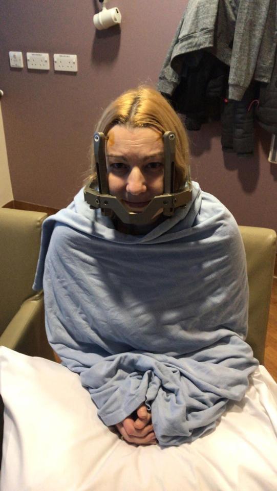  Sarah has undergone gamma knife surgery to treat the tumour