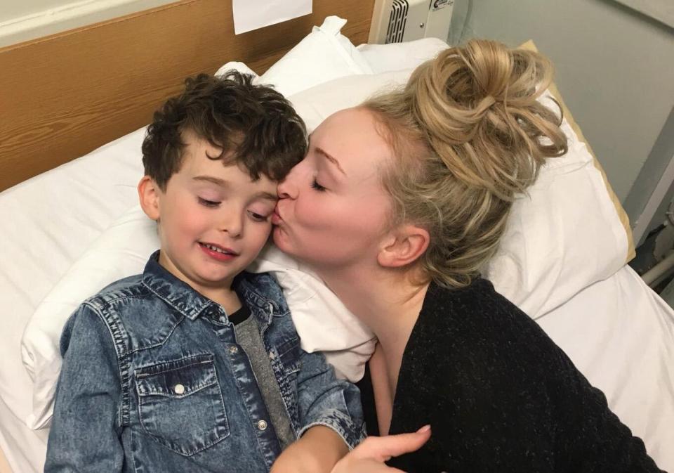 Rosie, pictured with her son, is warning everyone of the deadly signs of sepsis in a bid to save lives 