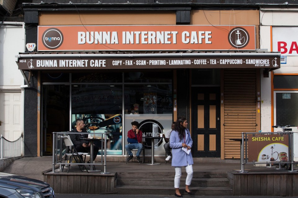 Terror suspect Salih Khater had been believed to live above this internet cafe in Sparkhill, Birmingham