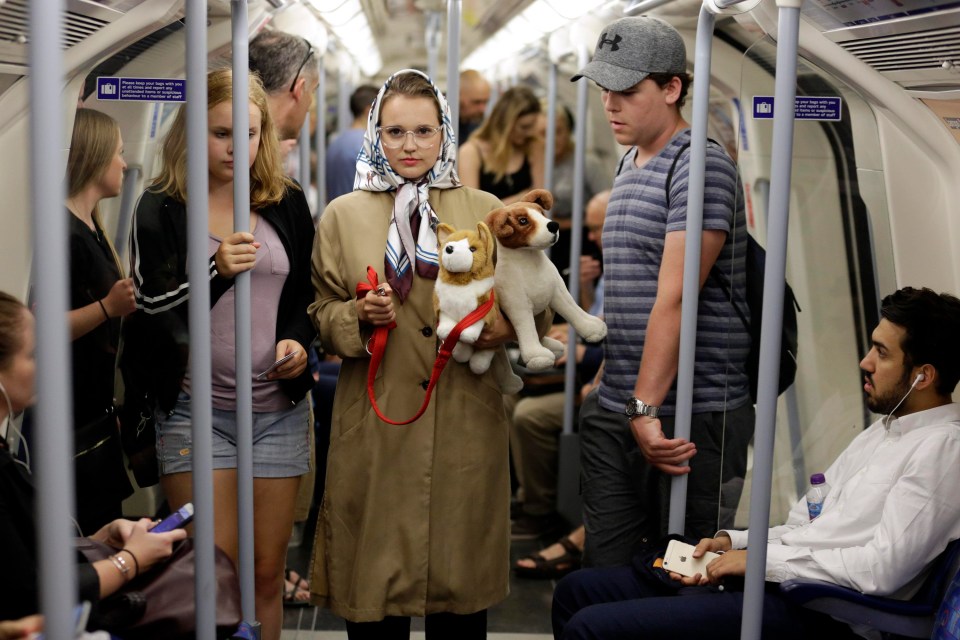 Lauren took her pet corgis for a ride on the underground, much to the amusement of commuters