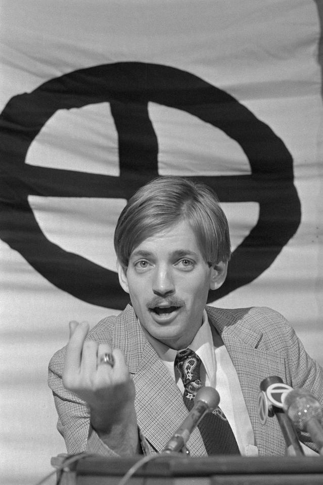  The grand wizard of the knights of the Klu Klux Klan, David Duke, at a Los Angeles press conference