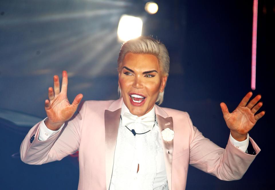  Rodrigo looked dapper in a pink suit as he headed into the house last night