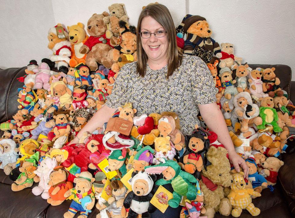  Vicky Fee, 35, shows off her impressive Winnie-the-Pooh collection at home in Gtr Manchester