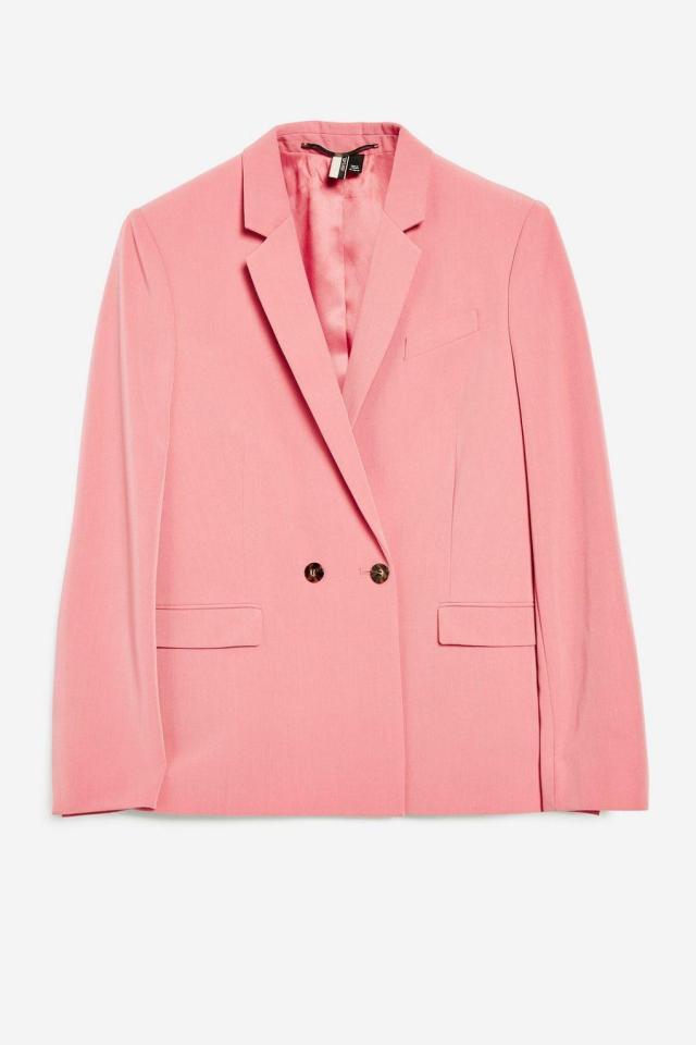  We're obsessed with this pastel pink blazer