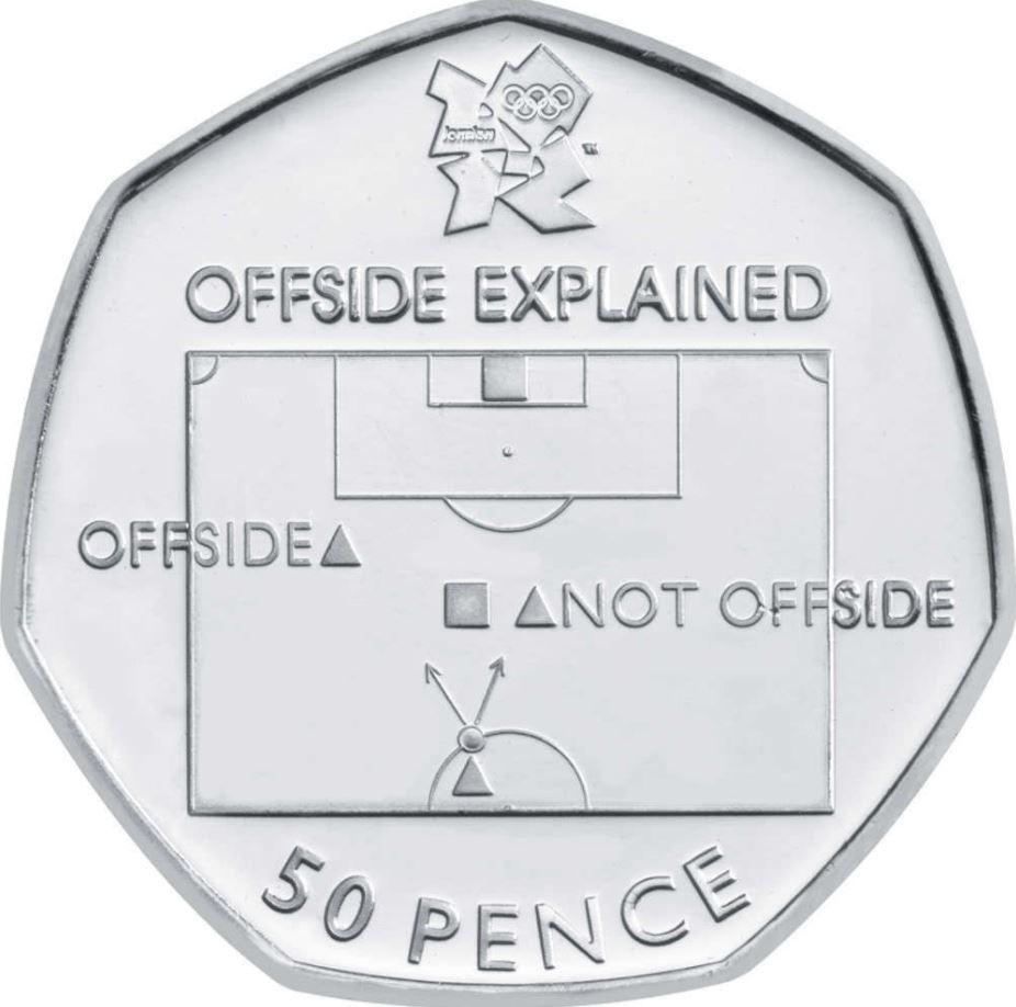 The football coin is the rarest and most valuable Olympic 50p