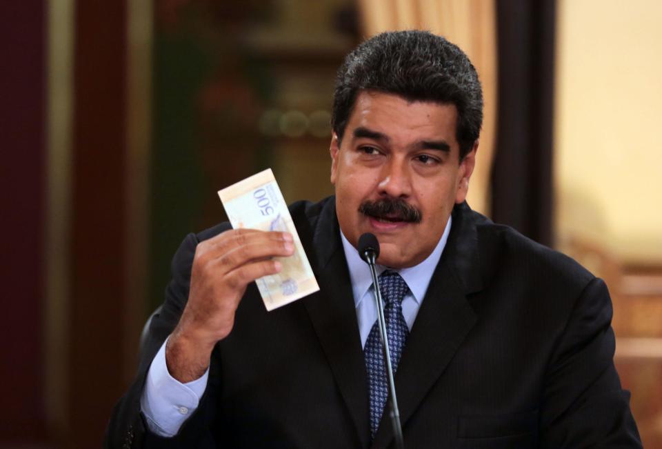  President Maduro presents fresh currency, having slashed five zeros off the crippled bolivar