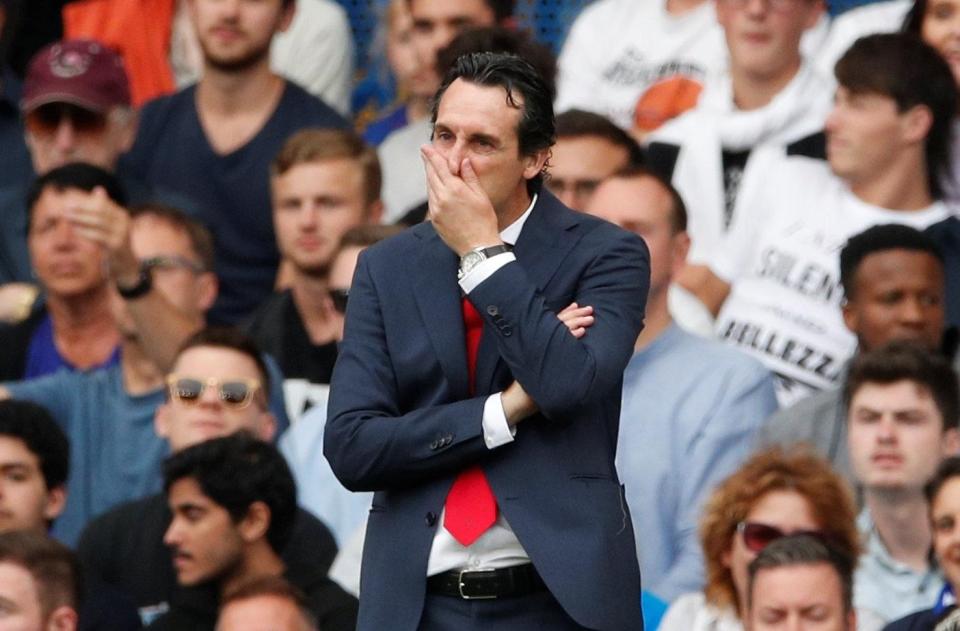  Emery has endured a difficult start at Arsenal with defeats in his opening two Premier League games