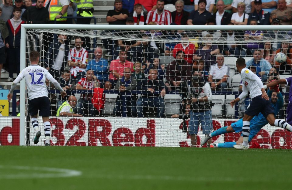  Paul Gallagher fired Preston ahead with a powerful penalty