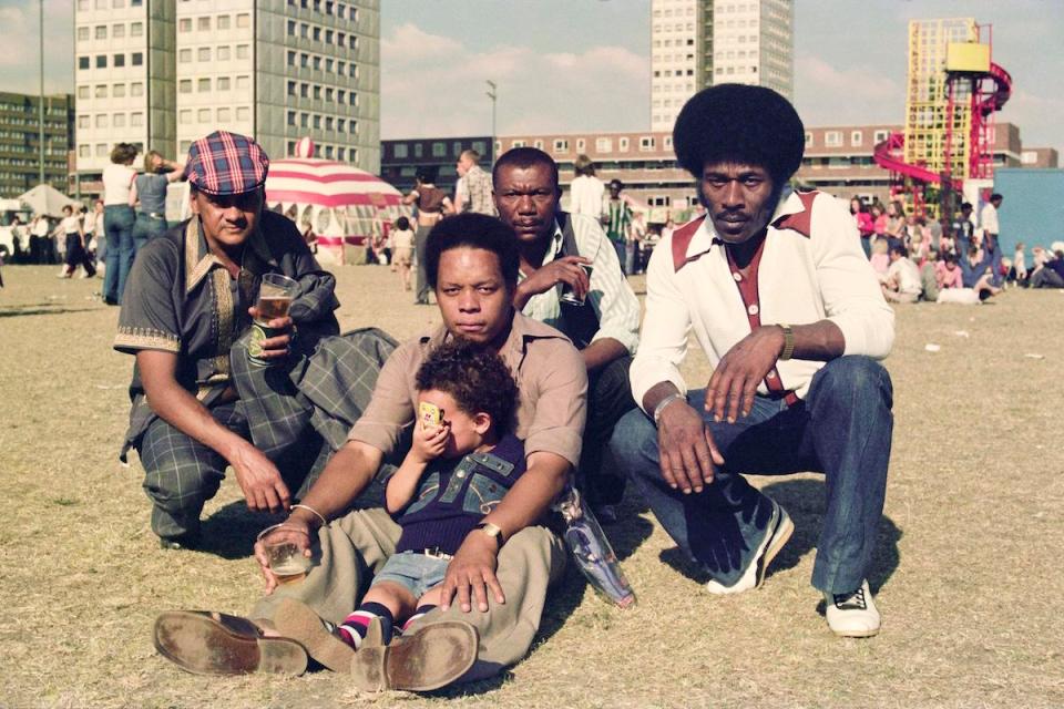  Enjoying a day out in the East End, 1970s. Photographer Bandele Ajetunmobi – known as ‘Tex’ –was born in Nigeria in 1921. At the age of twenty-six he stowed away on a boat from Nigeria where he was an outcast on account of having polio as a child